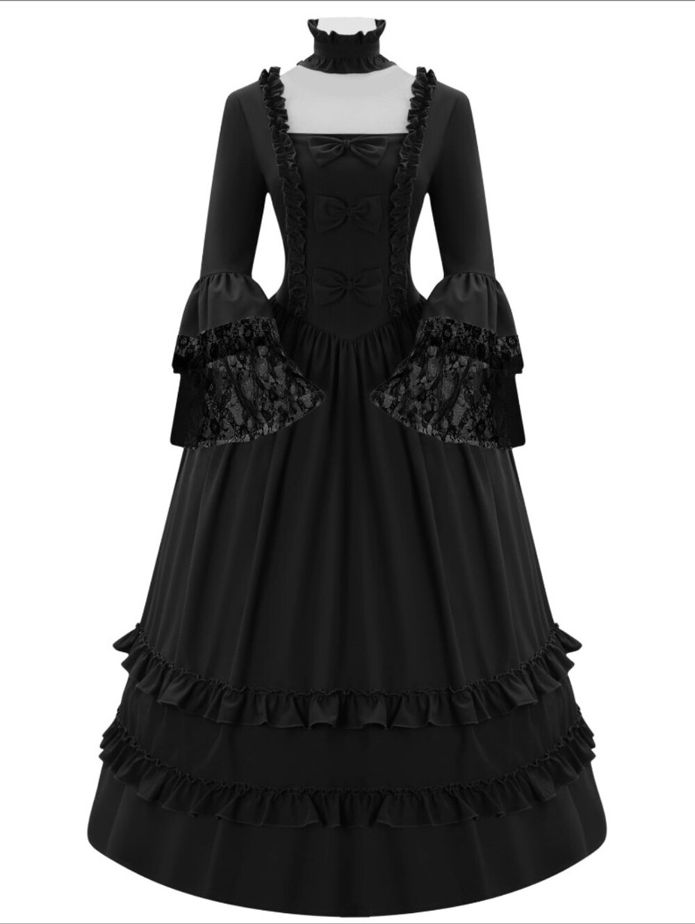Vintage 18th Century Victorian Dress Flare Sleeve Costume
